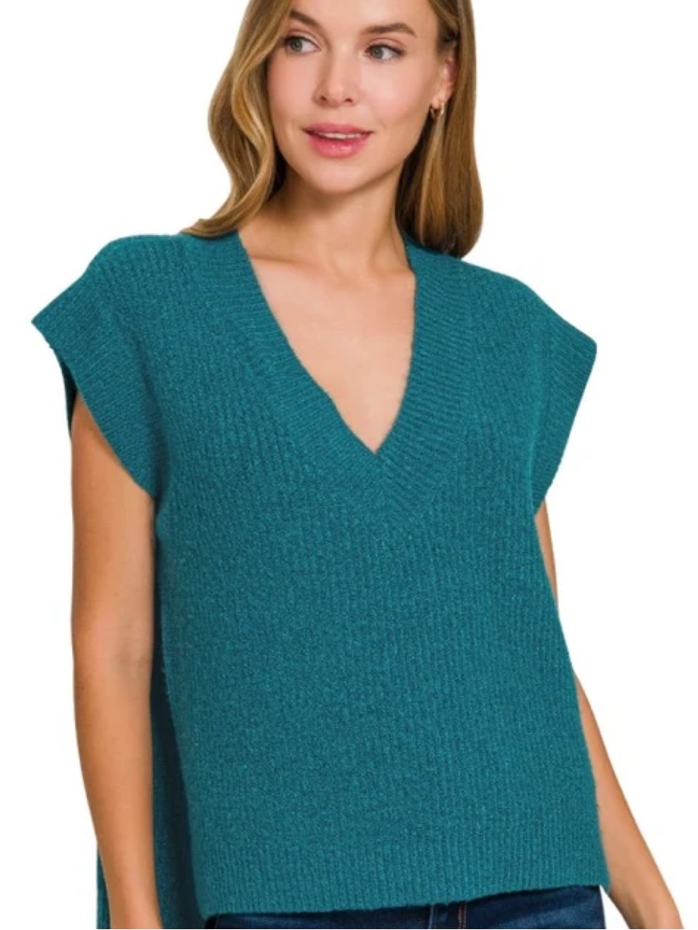 Zenana Sweater Vest with Side Slit